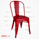 Tolix Sandalye Kolsuz Kırmızı Renk