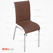 Nesrin Metal Sandalye Kahverengi Beyaz