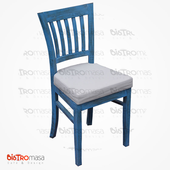 Pupa Ahşap Sandalye Mavi Renk