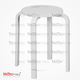Gonca Ahşap Tabure Beyaz