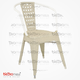 Tolix Rattan Sandalye Krem Renk